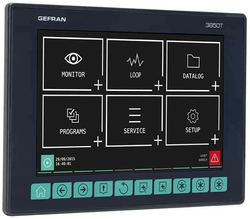 3850T Up to 16 PID loops Controller Programmer and Recorder, 7” graphic touch interface